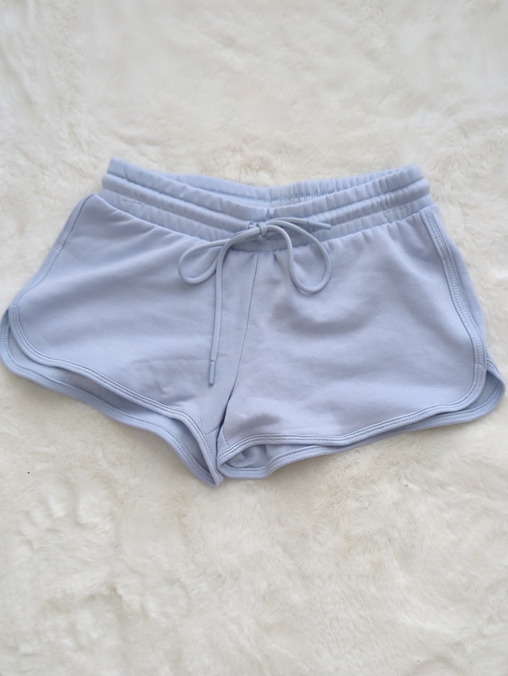 Manifest Offline 2 Piece Matching Lounge Set Baby Blue Sweat Shorts & Baby Tee - Picture 3 of 5